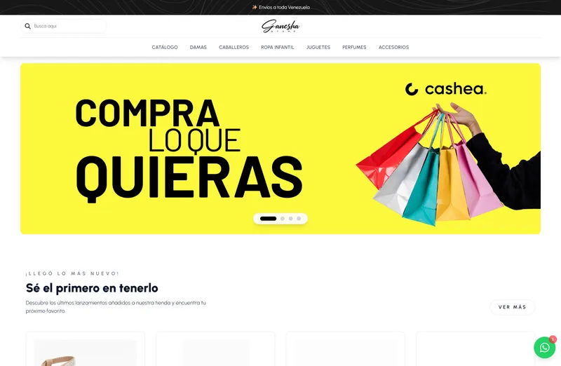 Diseño Web para Ganesha Stores